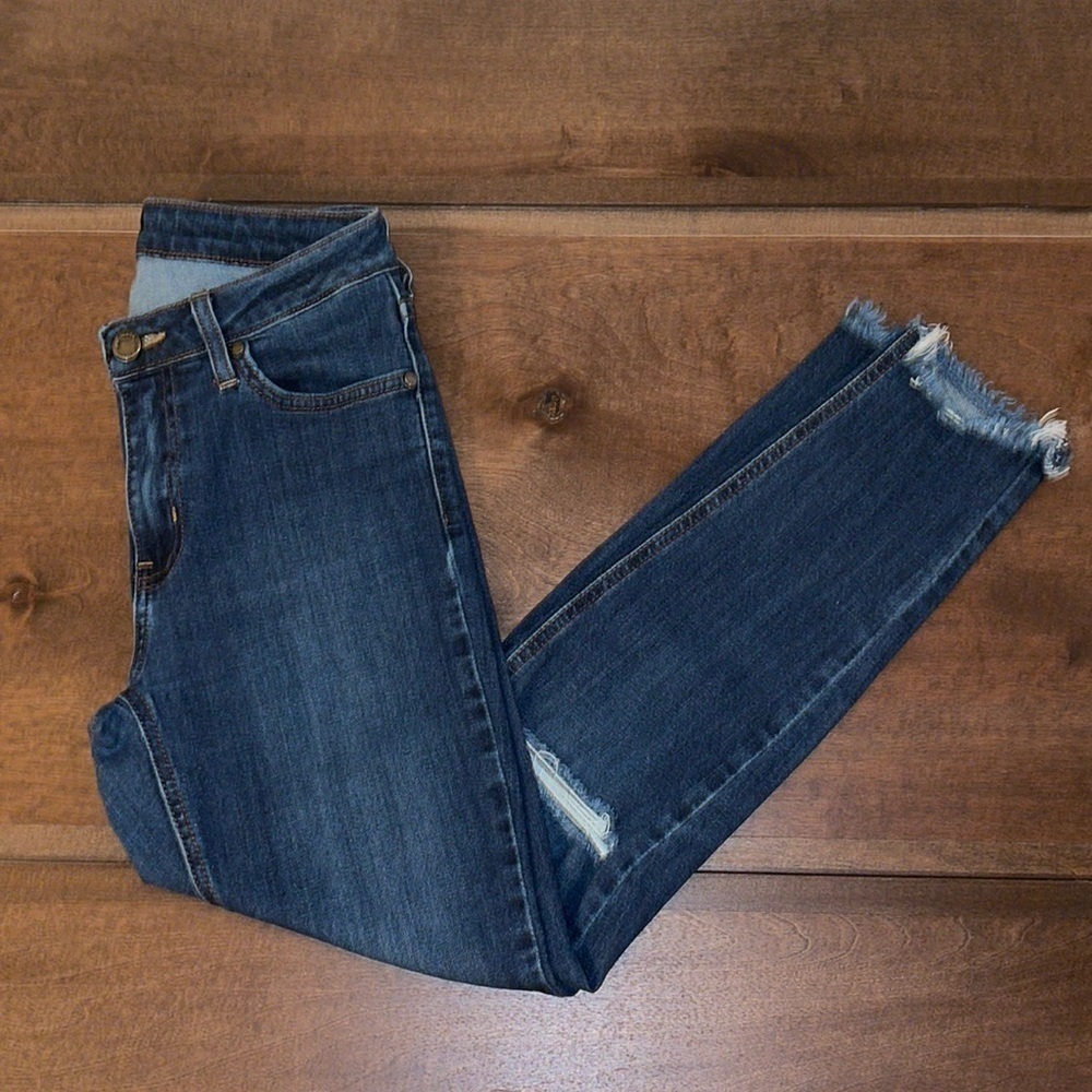 Just Black Blue distressed cropped Jeans Sz. 26 - Picture 3 of 17